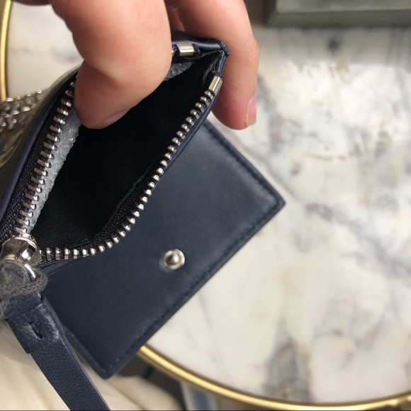 All Saints | Flora Navy Leather Wallet - Picture 6 of 8